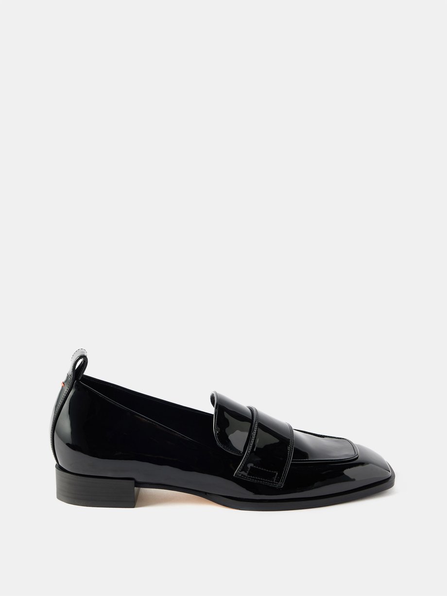 Black Julie square-toe patent-leather loafers | Aeyde | MATCHES UK