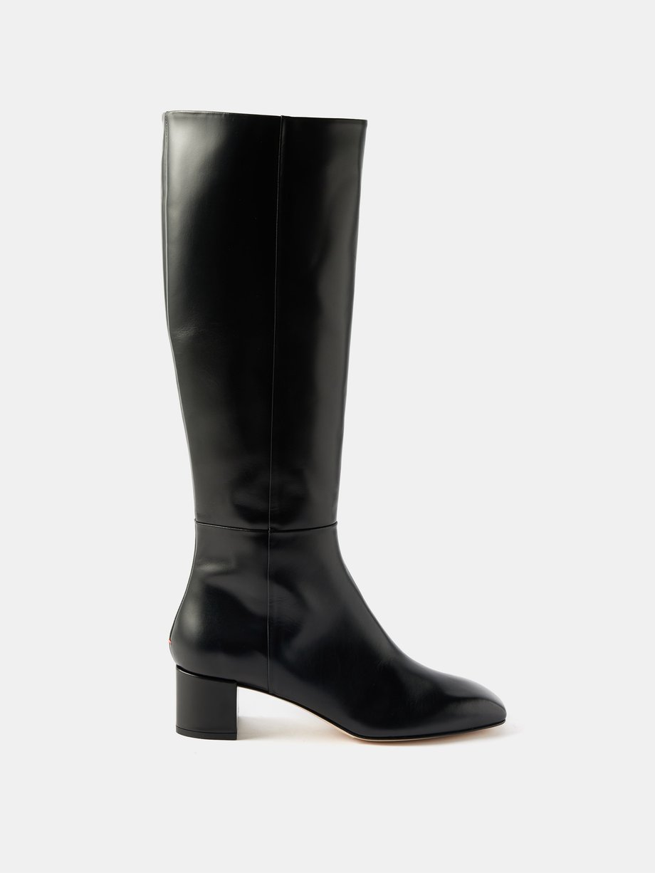 Black Laura 45 leather knee-high boots | Aeyde | MATCHES UK