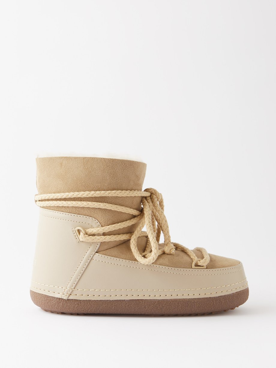 Beige Classic suede lace-up boots | INUIKII | MATCHES UK