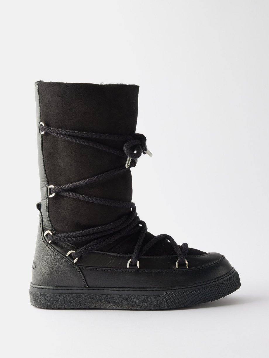 Black Classic leather and suede lace-up boots | INUIKII | MATCHES UK
