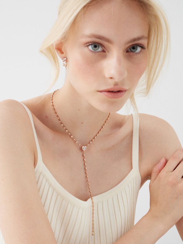 Shay Heart diamond & 18kt rose-gold necklace