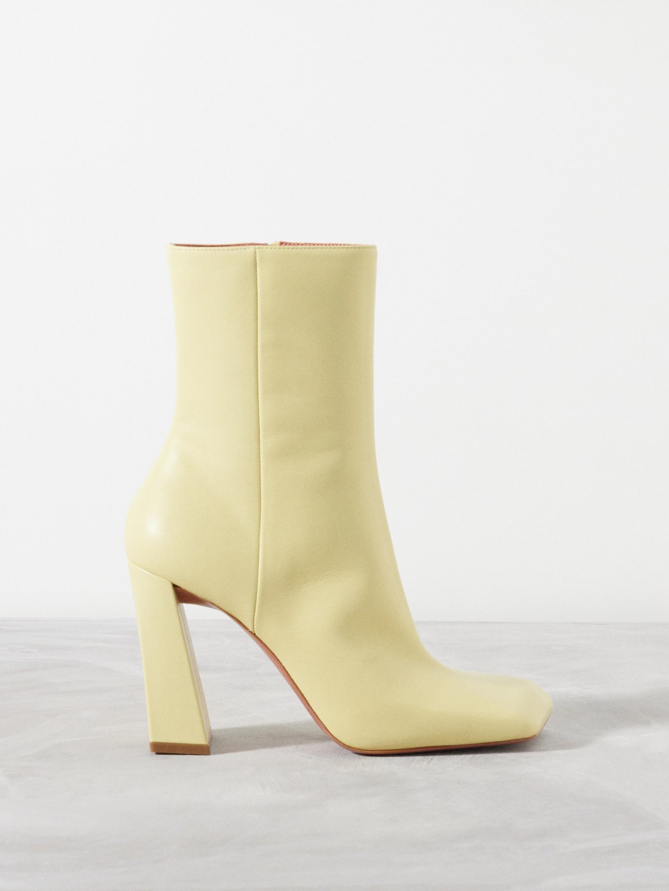 Yellow Marine 95 leather ankle boots Amina Muaddi MATCHES UK