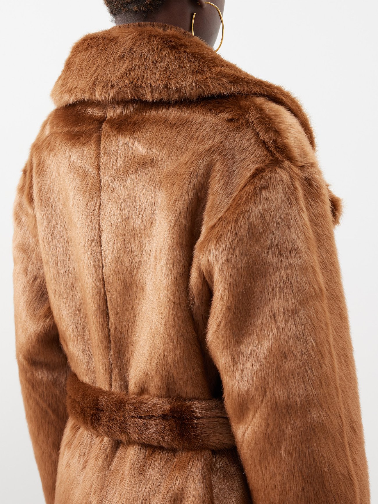 THE FRANKIE SHOP, Joni Faux Fur Coat, DARK CAMEL, Women