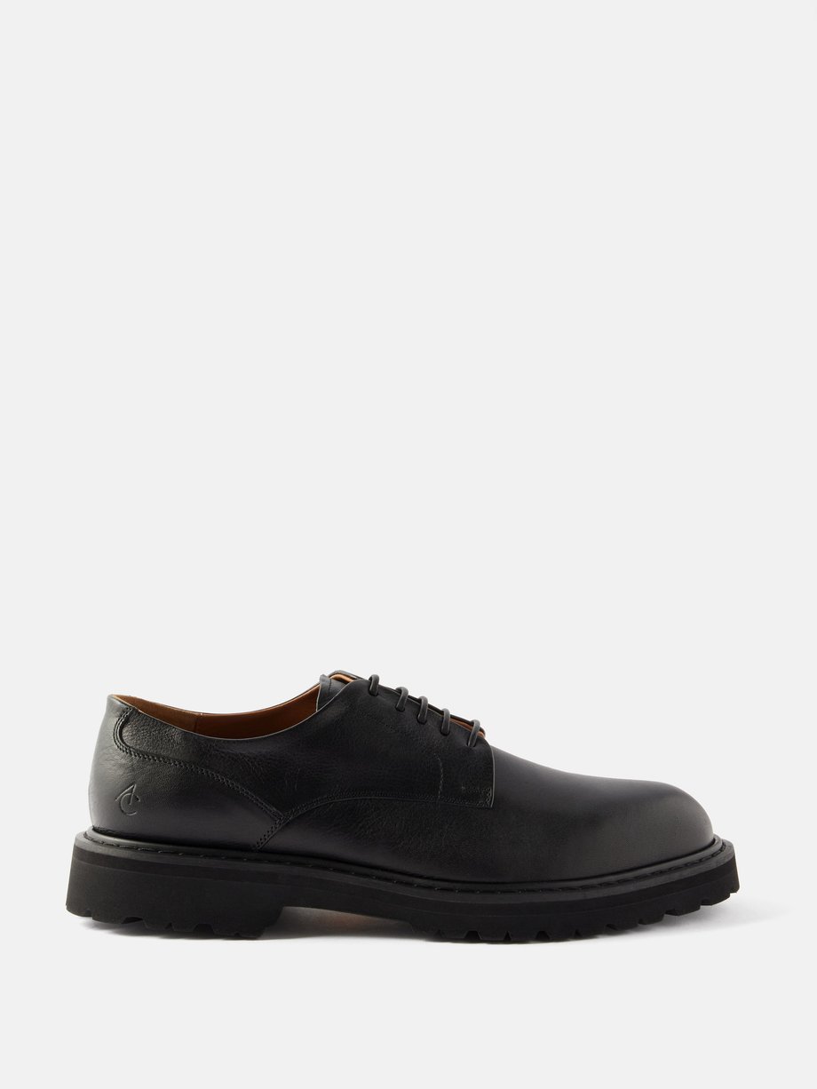Black Oba III leather Derby shoes | Armando Cabral | MATCHES UK