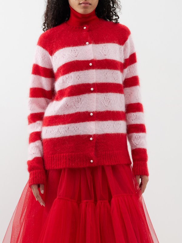 BERNADETTE Benedetta striped wool-blend cardigan