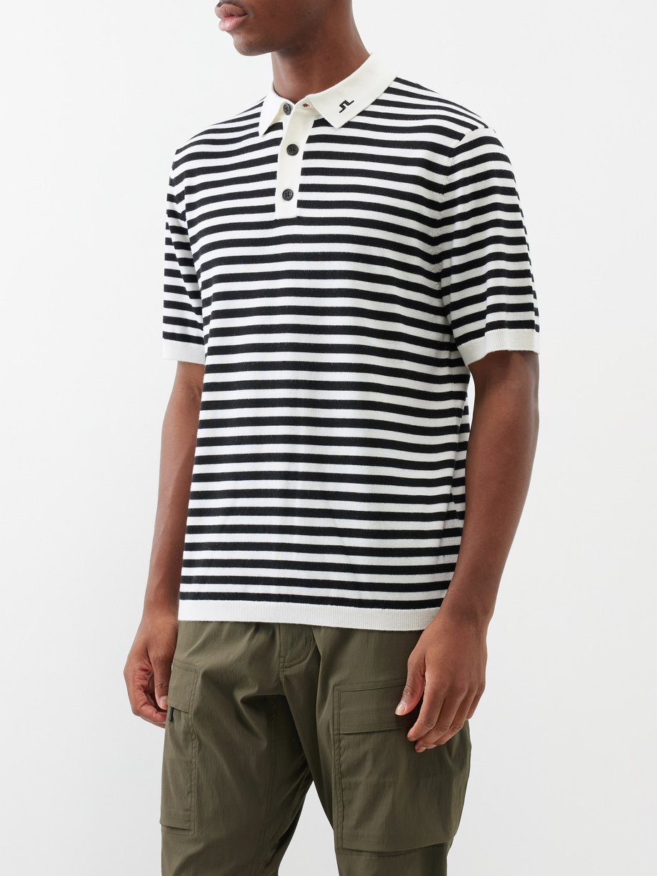J.Lindeberg Darrell striped merino-blend polo shirt