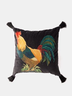 House Of Hackney House of Hackney Coussin en velours à houppes Gallus medium