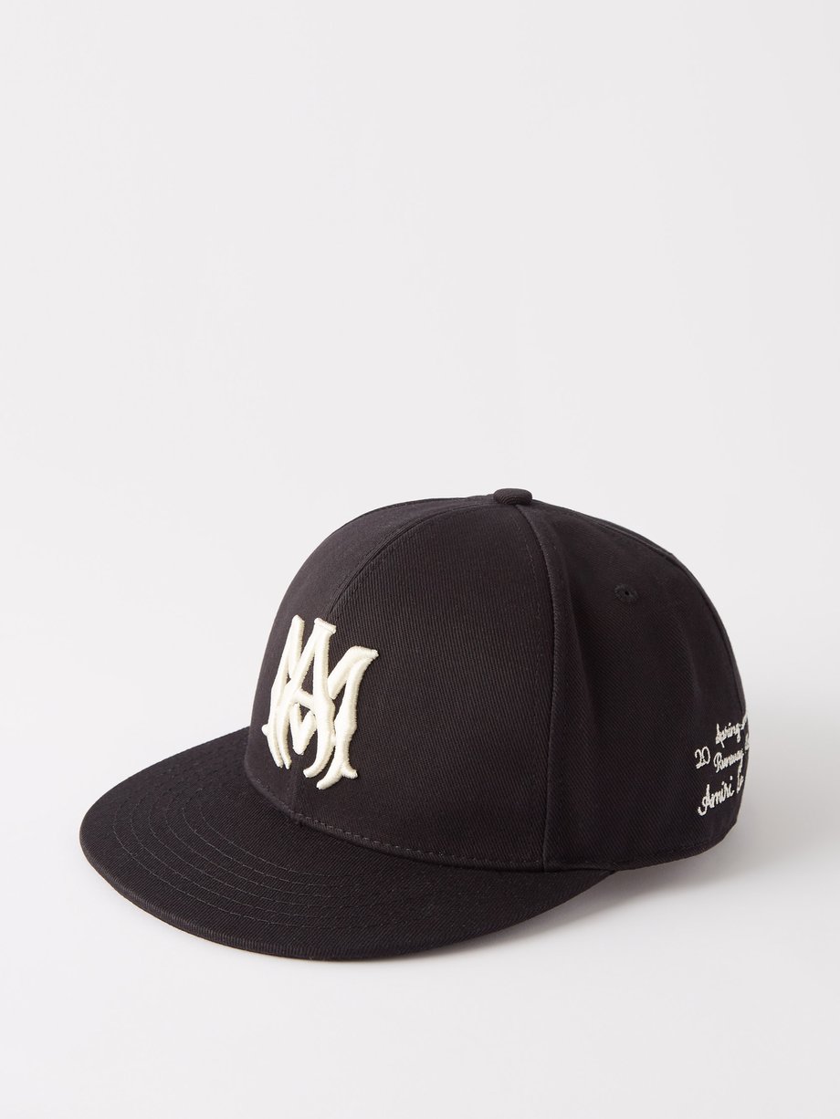 Black Logo-embroidered cotton-twill baseball cap | Amiri ...
