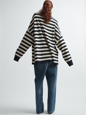 Raey Oversized striped cashmere rugby shirt