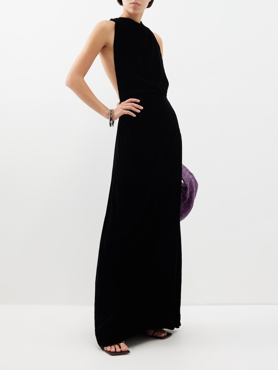 Proenza Schouler Twist-back velvet gown