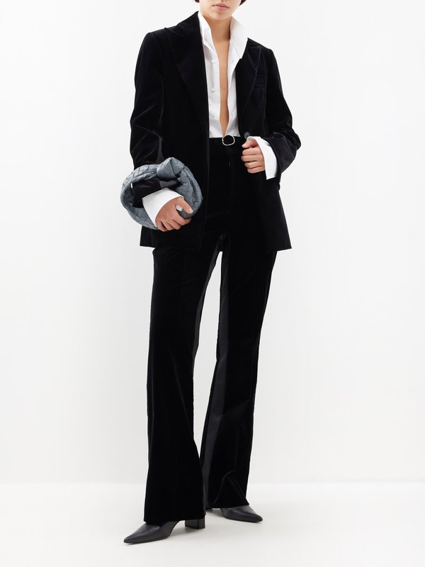 Proenza Schouler Flared-leg cotton-blend velvet trousers