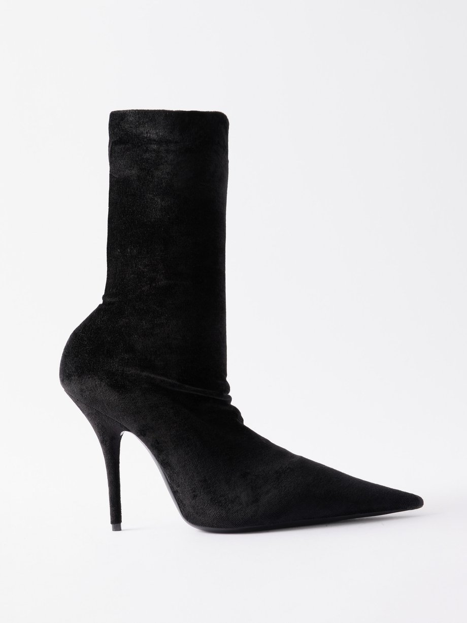 Velvet ankle boots Balenciaga Black size 39 EU in Velvet  25788459