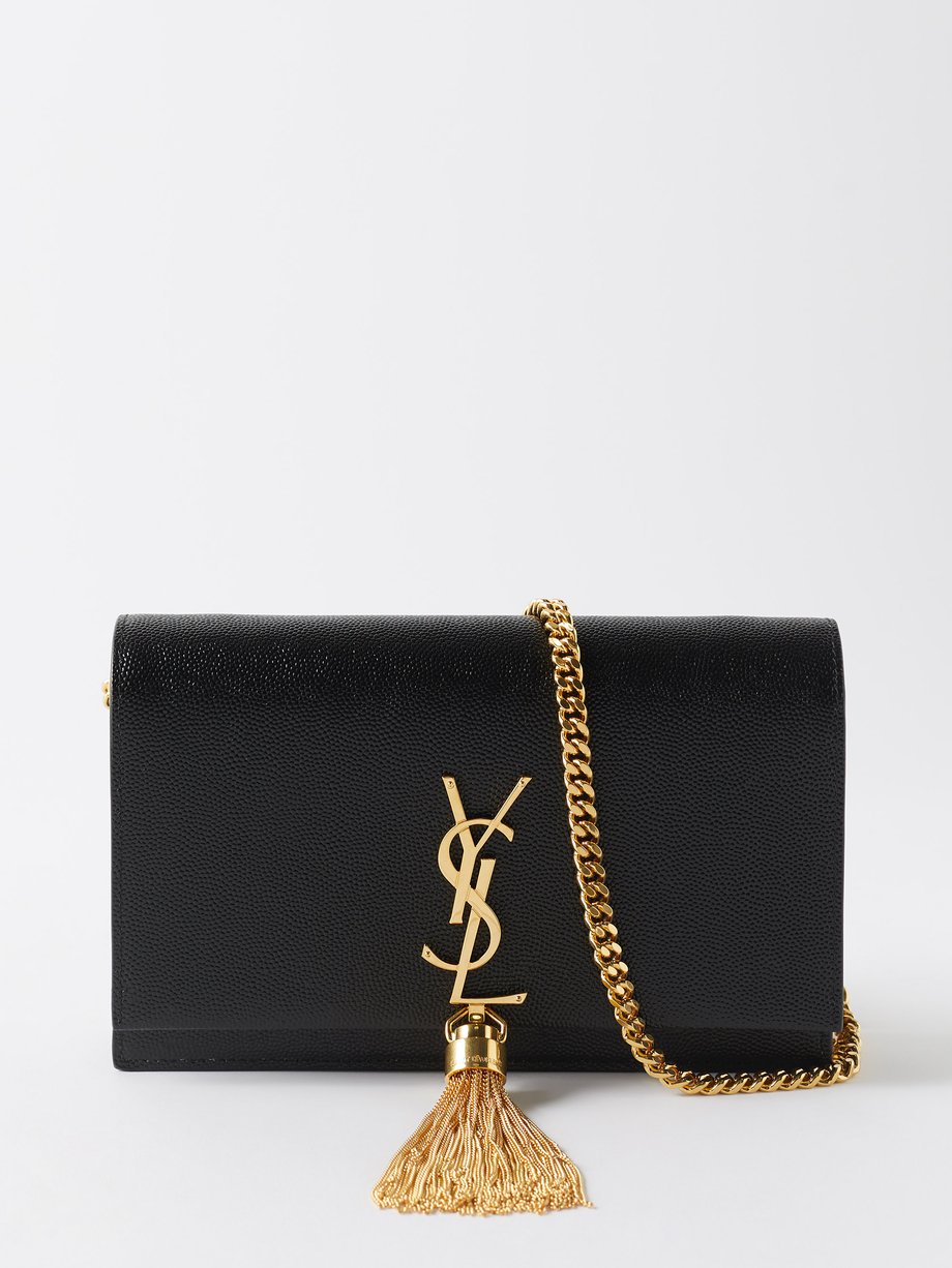 Saint Laurent - Kate Small Chain-Tassel Leather Cross-body Bag - Womens - Black