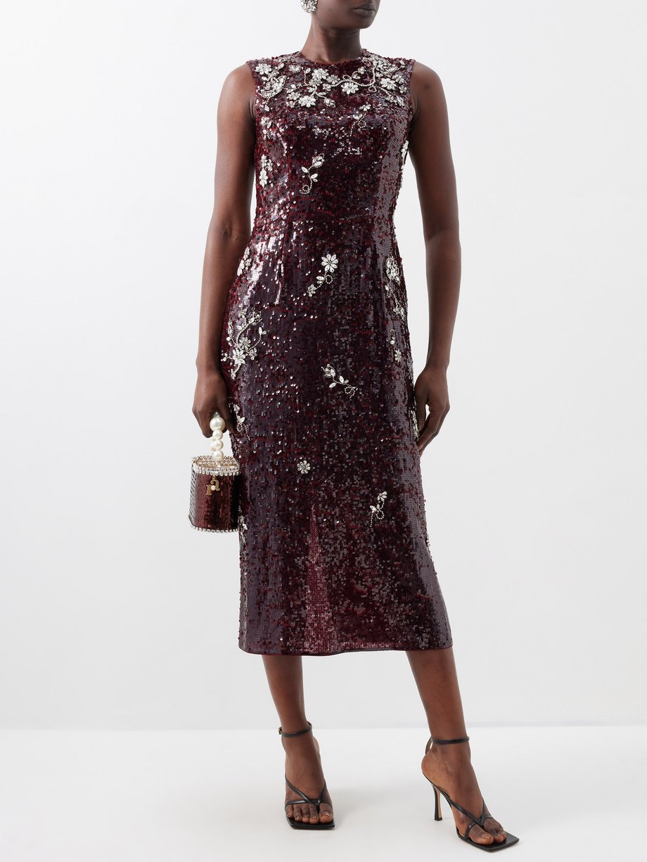Crystal-embellished sequinned midi dress video