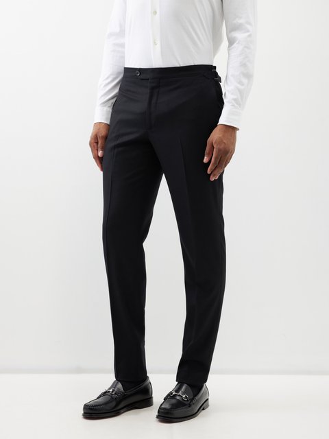 Reiss Lounge - Black Slim Fit Flannel Trousers for Men | Lyst