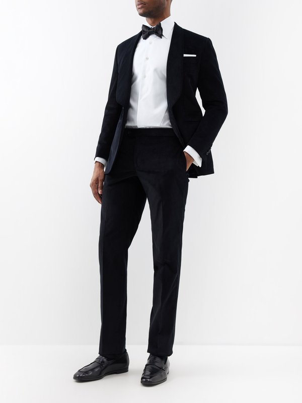Thom Sweeney Shawl-lapel cotton-blend corduroy suit