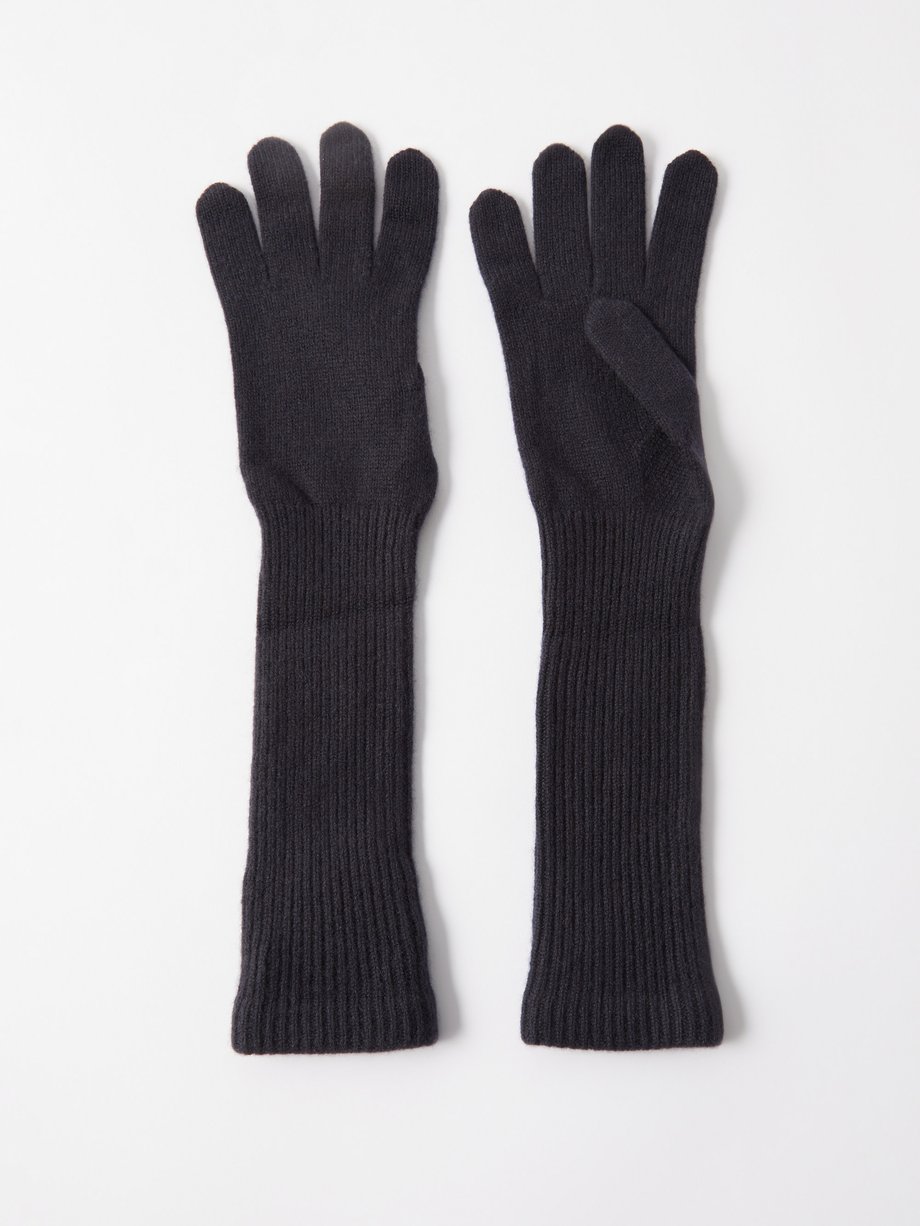 Grey Whitewood ribbed cashmere gloves | Arch4 | MATCHES UK