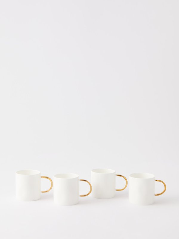 Feldspar Set of four fine china espresso mugs