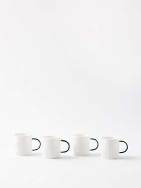 Feldspar Set of four fine china espresso mugs