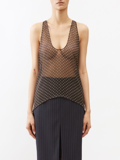 Grisella Sheer Lace Camisole Top