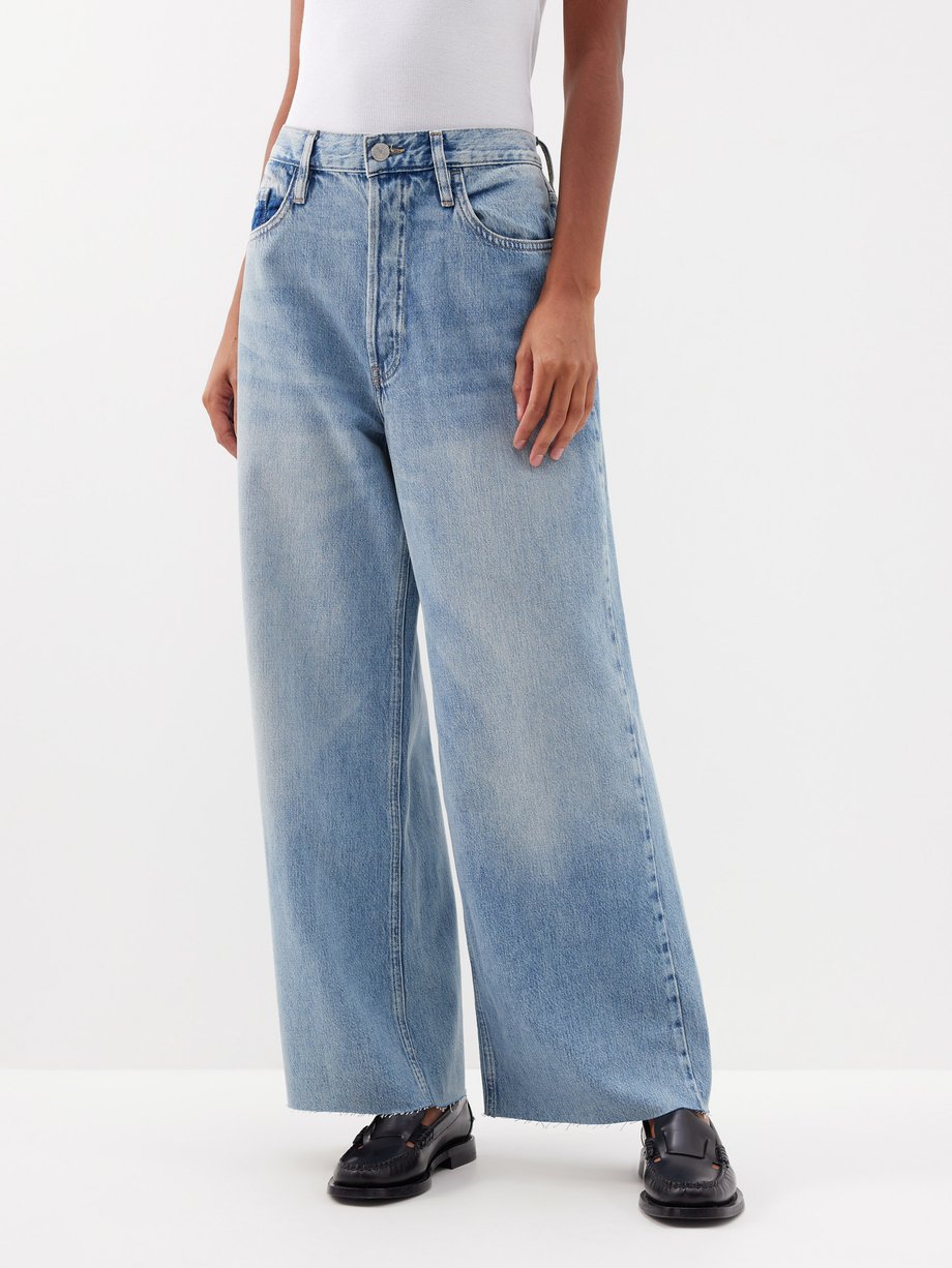 FRAME Cropped button-embellished cotton-twill wide-leg pants