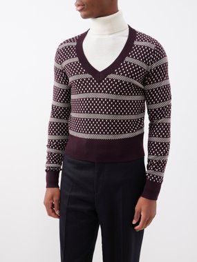 Ben Cobb x Tiger of Sweden Cobera cropped jacquard-knit merino sweater