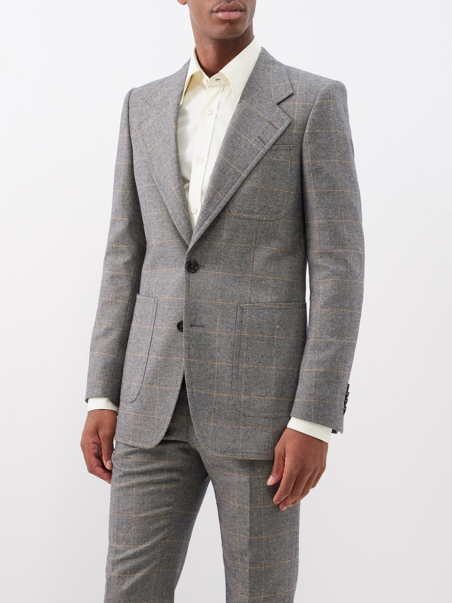 Grey Morini checked wool-blend suit jacket | Ben Cobb x Tiger of Sweden ...