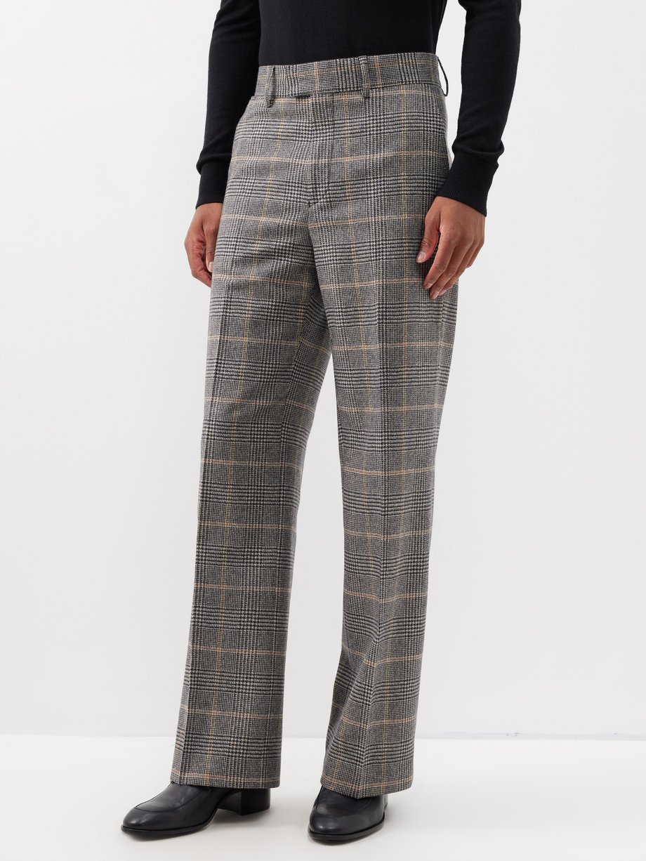 Grey Sedara Prince of Wales-check wool-blend trousers | Ben Cobb x ...