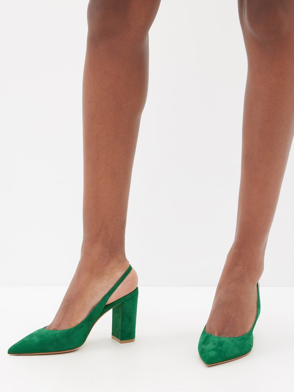Gianvito Rossi Ribbon Sling 85 slingback suede pumps