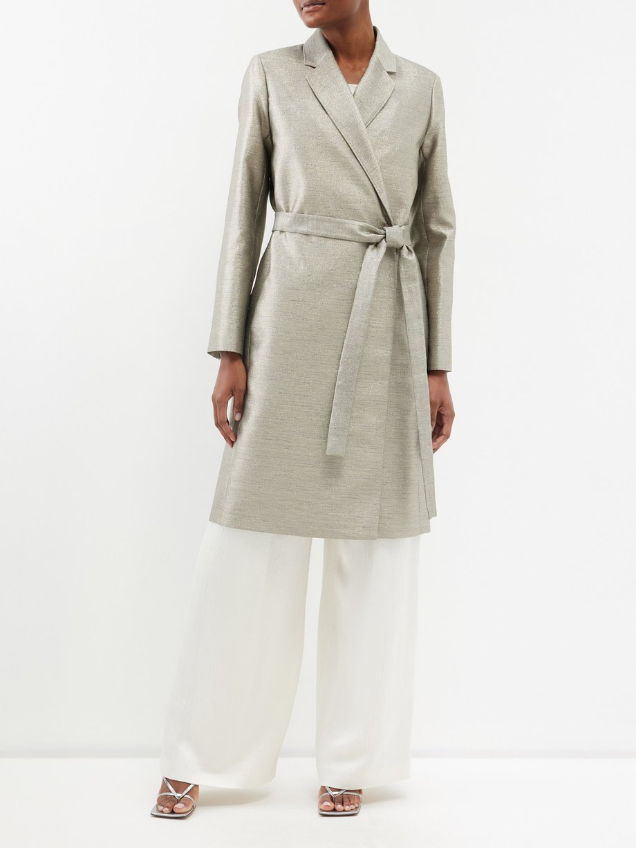Silver Clotilde belted twill coat | Joseph | MATCHES UK