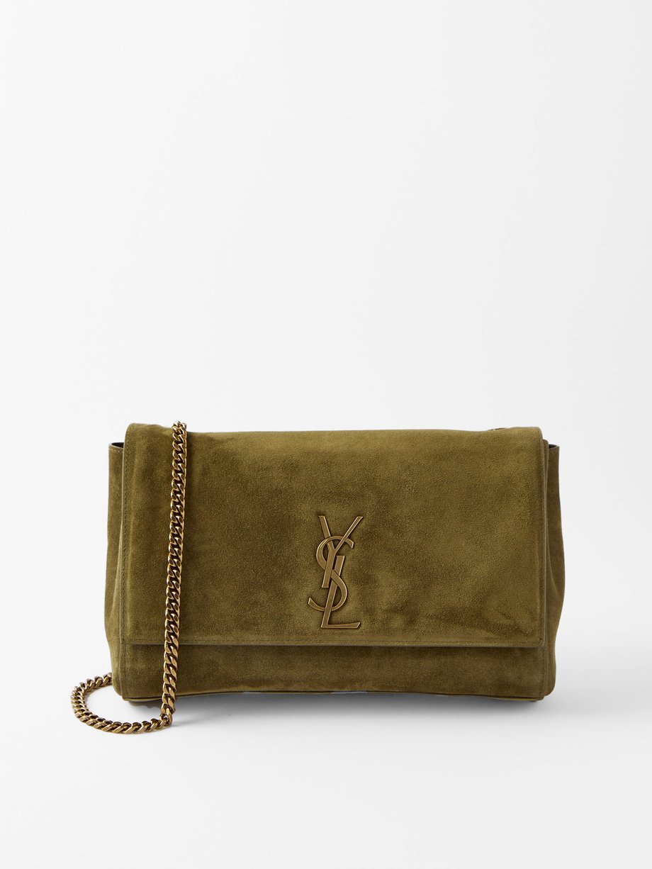 Green Kate reversible suede and leather shoulder bag | Saint Laurent ...