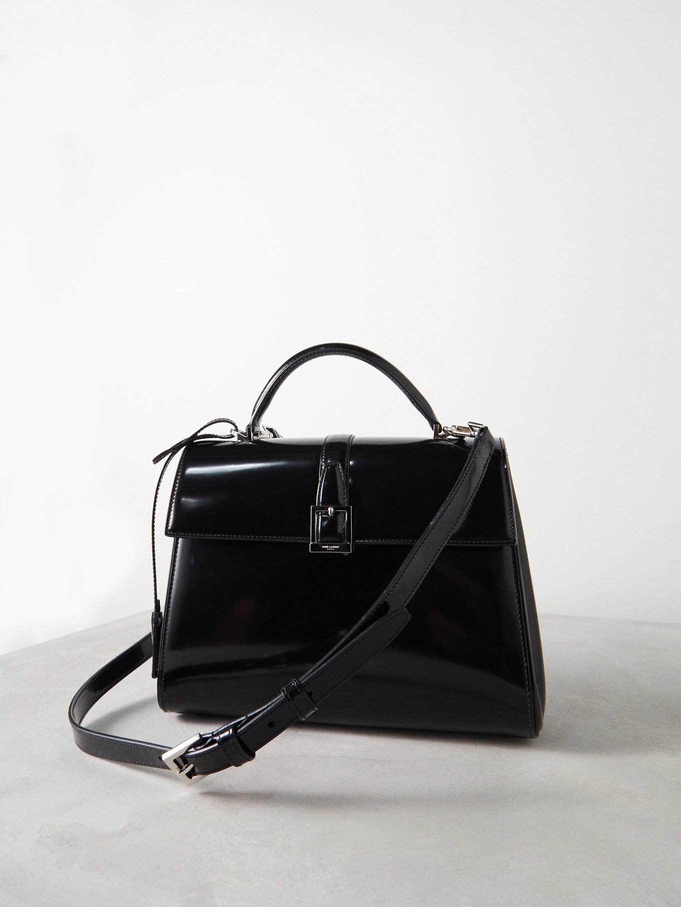 Saint Laurent Le Fermoir Top Handle Bag in Black