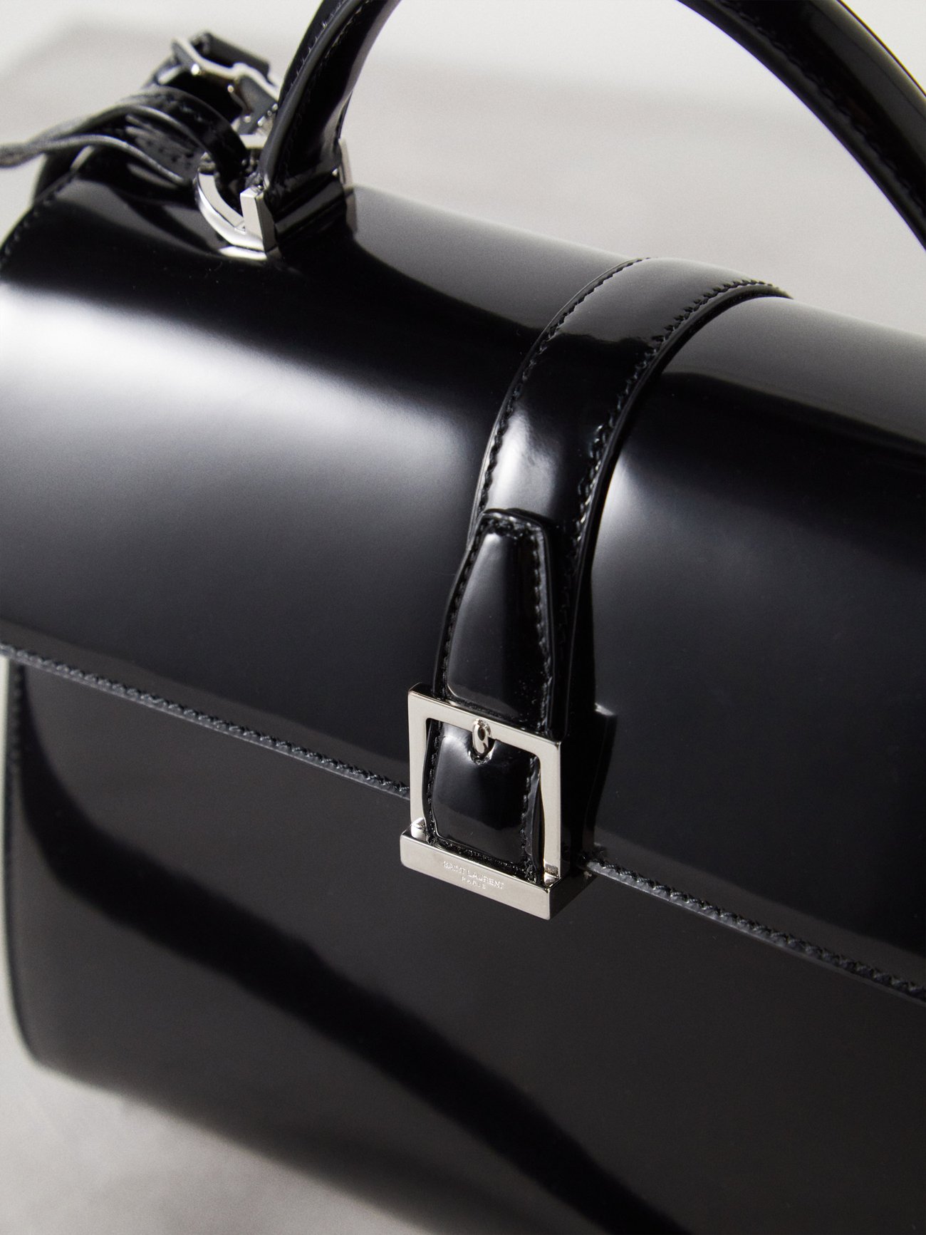 Saint Laurent Le Fermoir Top Handle Bag in Black