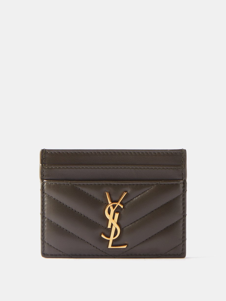 Black YSL-plaque quilted leather pouch