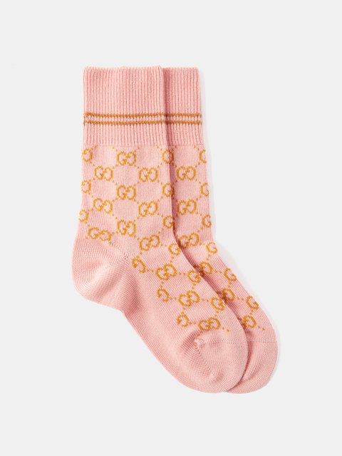 Pink GG-supreme cotton-blend socks | Gucci | MATCHES UK