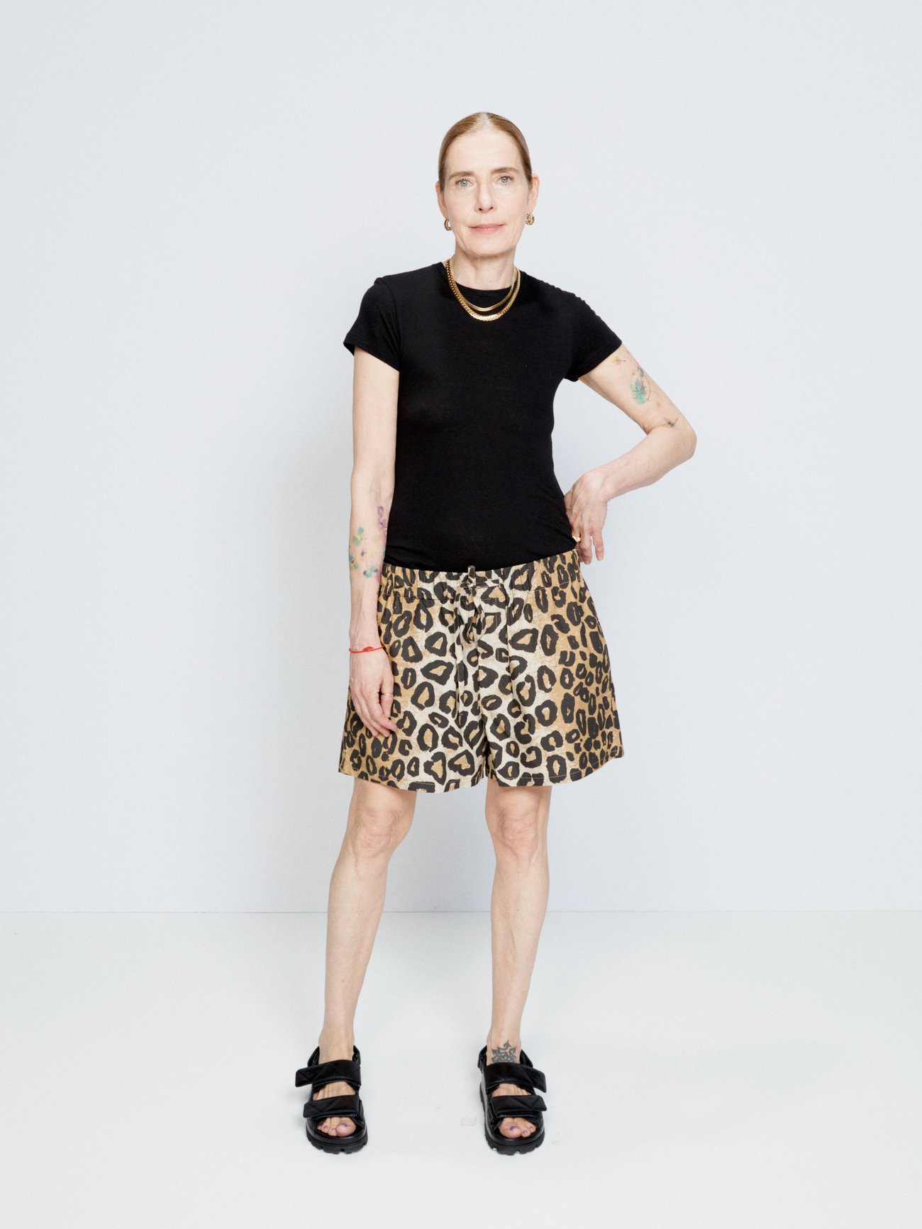 Part of a co-ord with the matching shirt, Raey's brown leopard-print shorts are made from organic cotton with a drawcord waist for a relaxed fit and feel.