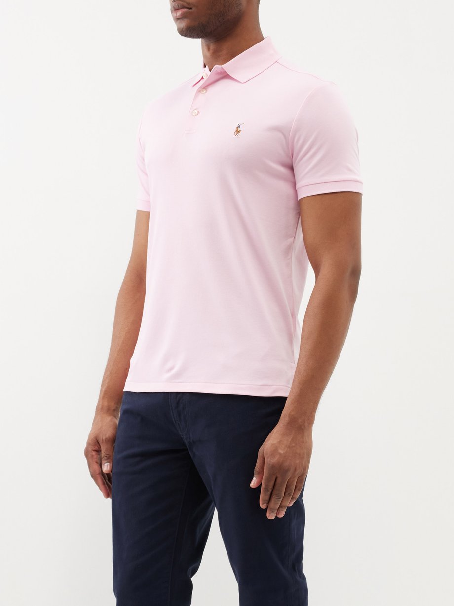 Pink Slim-fit cotton polo shirt | Polo Ralph Lauren | MATCHES UK