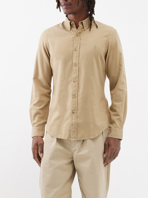 Garment-Dyed Cotton-Blend Corduroy Shirt