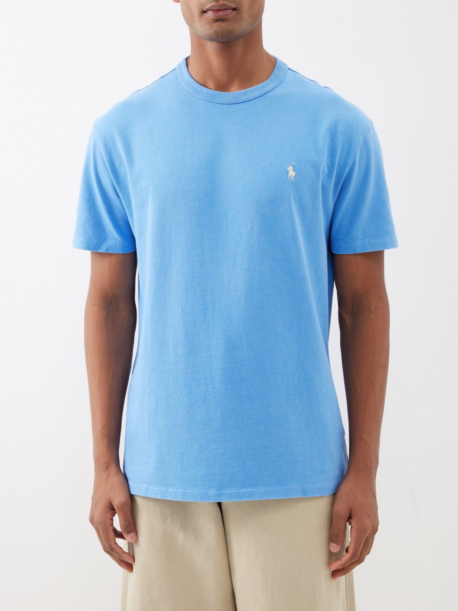 Blue Logo-embroidered cotton-jersey T-shirt | Polo Ralph Lauren