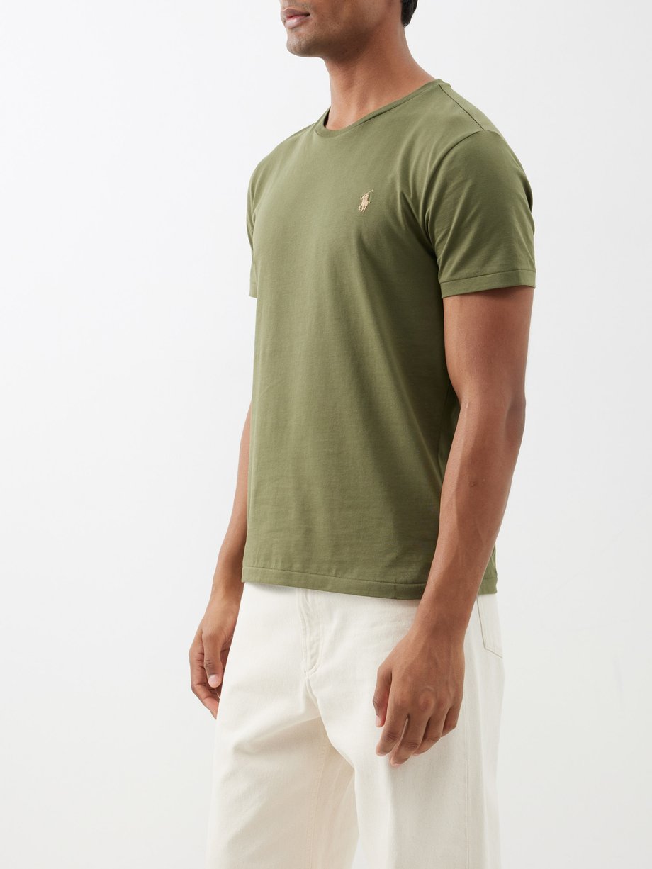 Green Logo-embroidered cotton-jersey T-shirt | Polo Ralph Lauren
