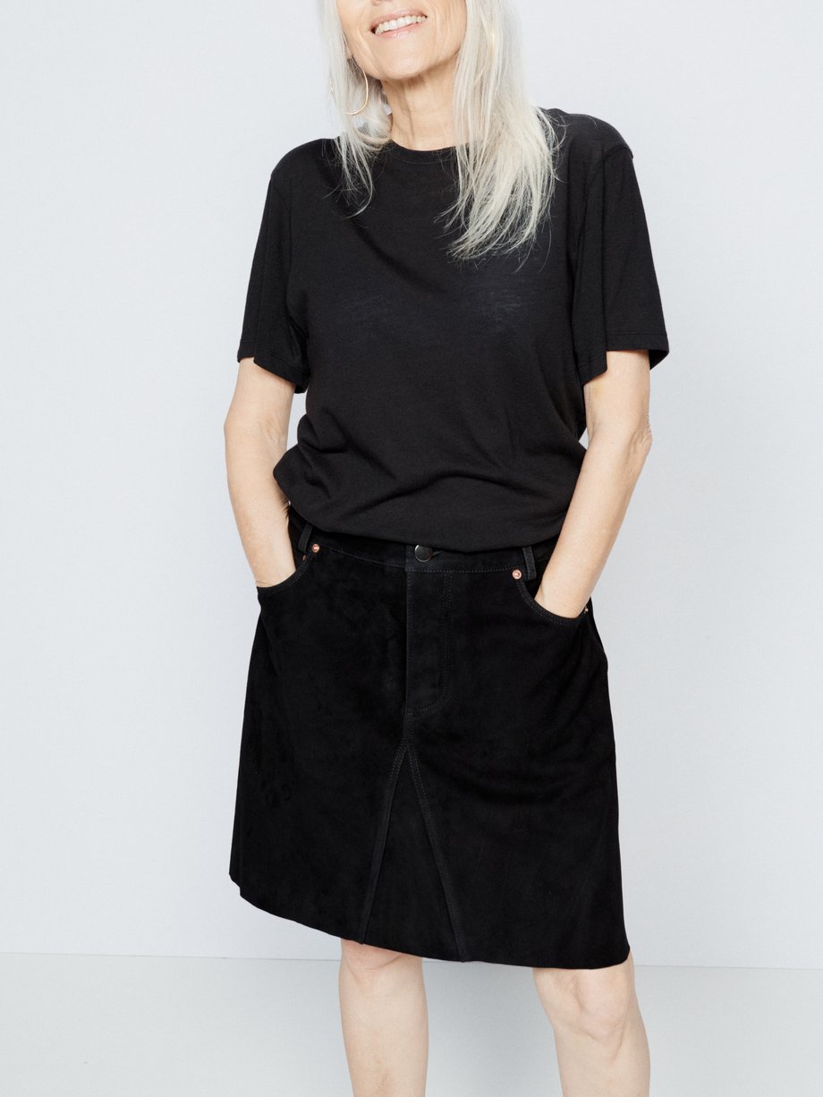 &Denim by H&M 100% Cotton Solid Black Denim Skirt Size 10 (UK) - 50% off |  ThredUp