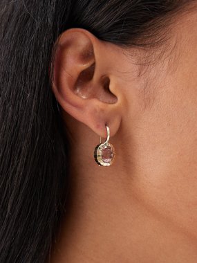 Retrouvai Heirloom rubellite & 14kt gold earrings