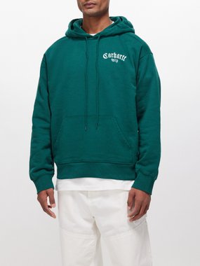 Carhartt WIP Carhartt Wip Onyx logo-embroidered cotton-jersey hoodie