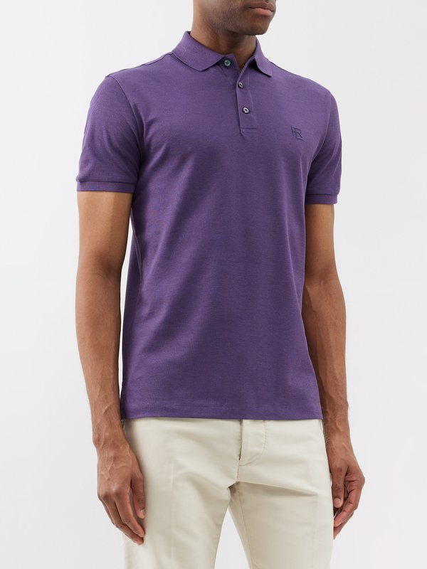 Ralph Lauren Purple Label Polo en piqué de coton à broderie logo
