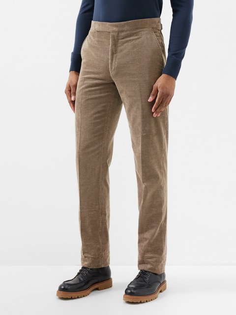 Loro Piana Men's Pantaflat Slim Corduroy Trousers | Neiman Marcus