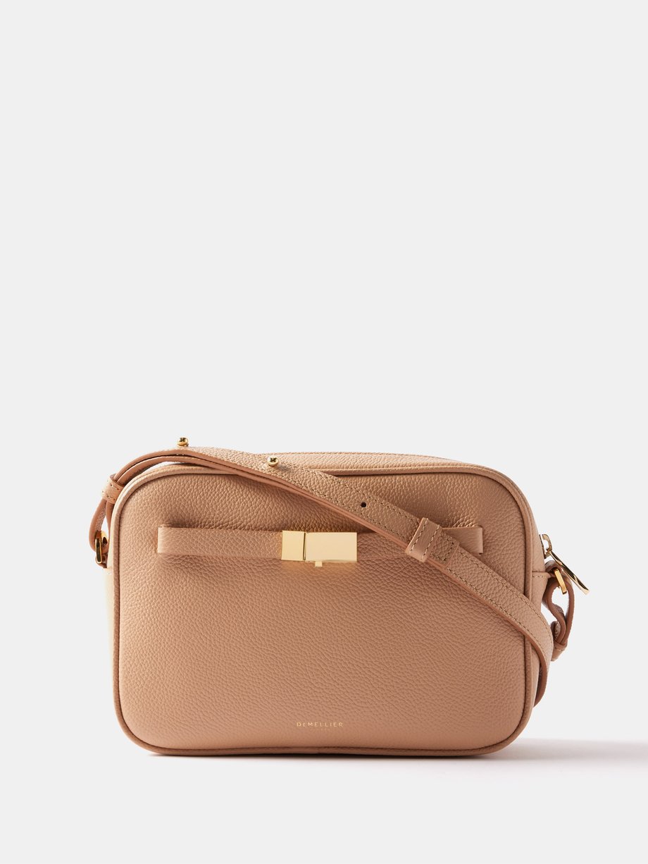 Tan New York small grained-leather cross-body bag, DeMellier