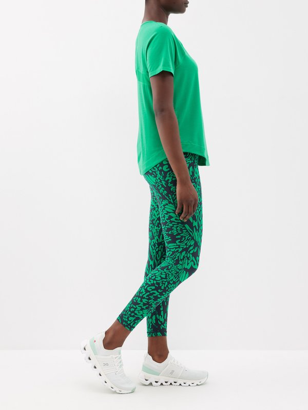 Green Power 7/8 abstract-print jersey leggings, Sweaty Betty