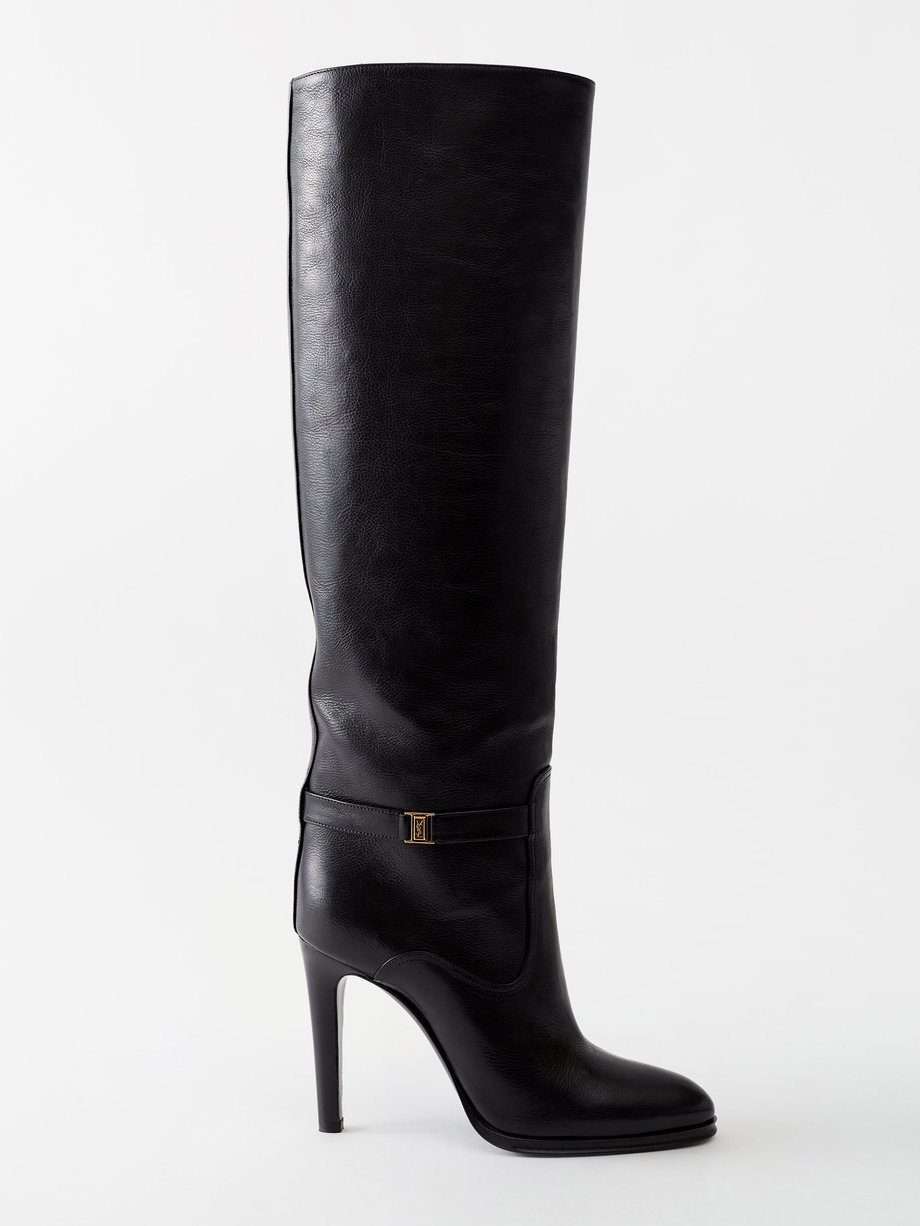 Black Diane 100 leather knee-high boots | Saint Laurent | MATCHES UK