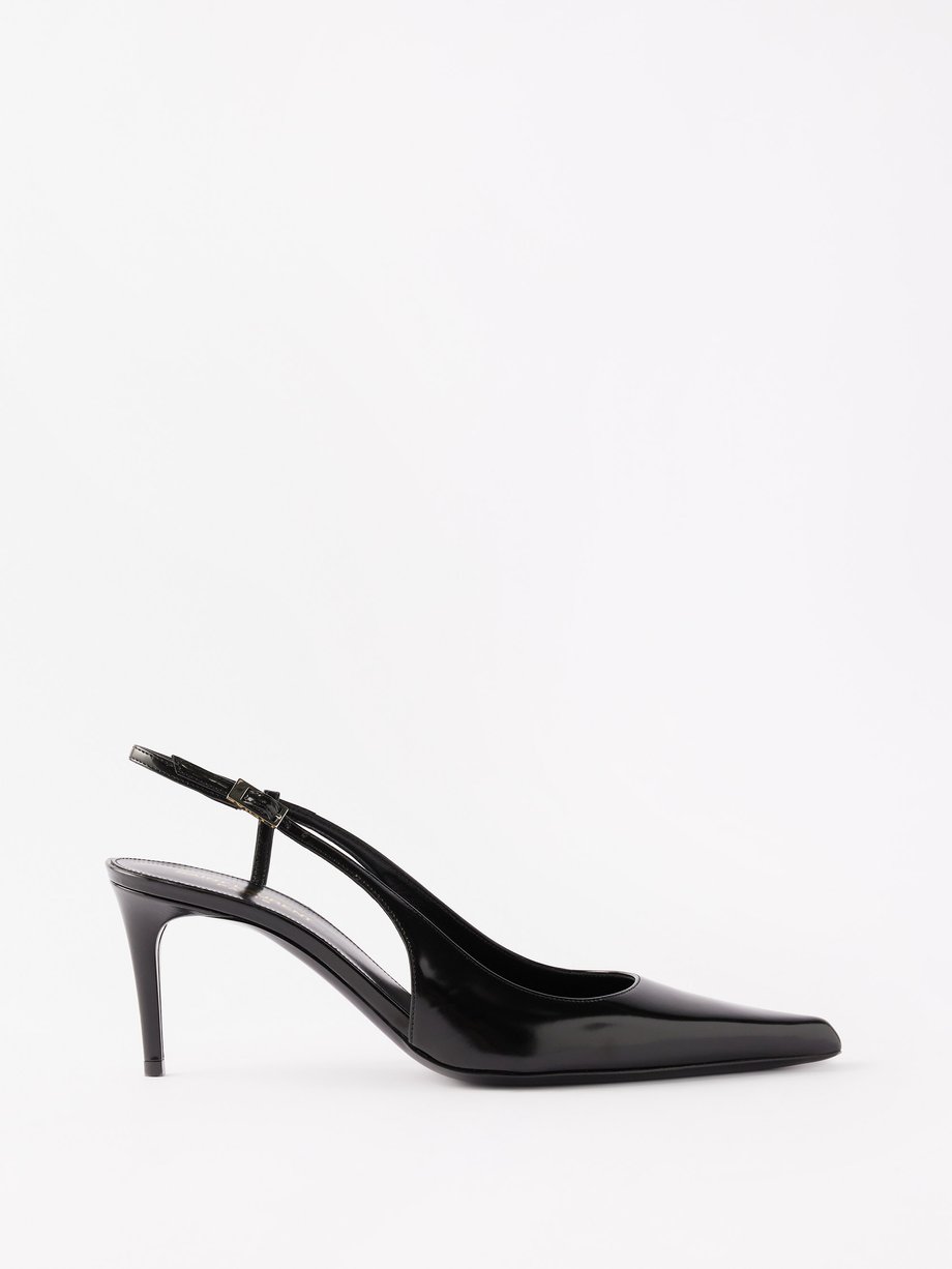 Black Vendome 70 point-toe patent-leather sandals | Saint Laurent ...