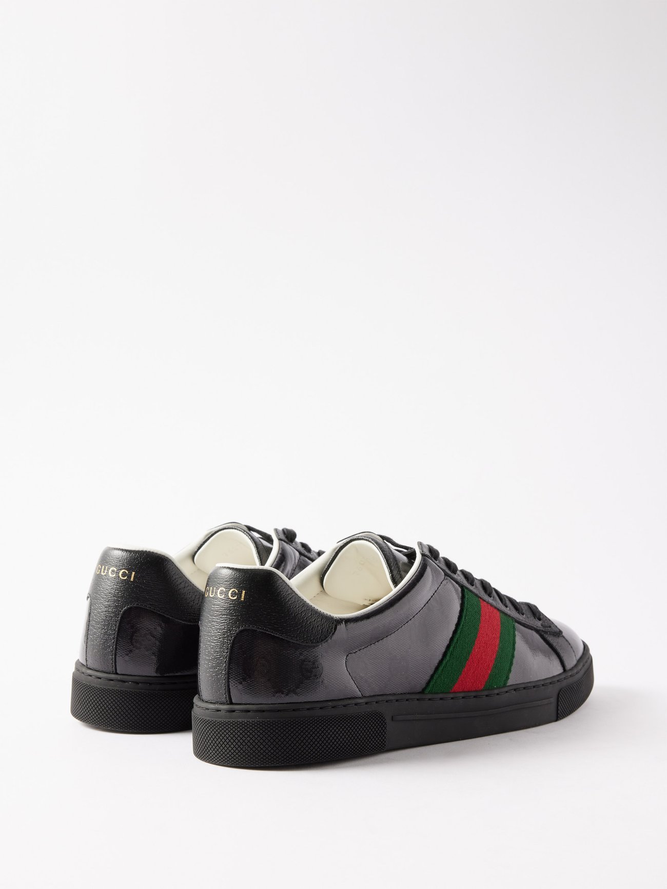 Black Ace GG coated-canvas trainers, Gucci